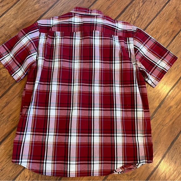 Carhartt relaxed fit men’s plaid button down up shirt pocket red cotton XL - Picture 7 of 9